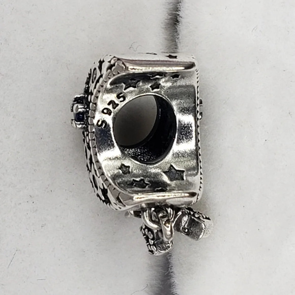 Crescent Moon and Stars Dangle Bracelet Charm Sterling Silver 925 Dream Big - Picture 5 of 6